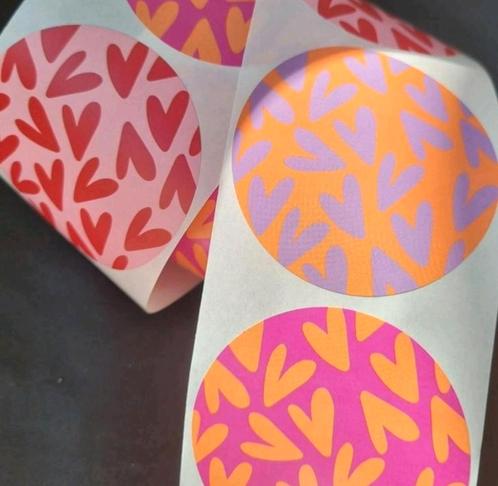 Sluitstickers hartjes print harten grote stickers etiketten, Hobby en Vrije tijd, Stickers en Plaatjes, Nieuw, Meerdere stickers