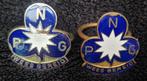 2 verschillende Oude emaille dasringen Ned.Padvindster Gilde, Verzamelen, Scouting, Ophalen of Verzenden, Gebruikt, Embleem, Speld of Insigne