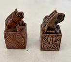 Twee Chinese natuursteen beeldjes, Ophalen of Verzenden