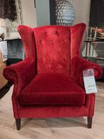 Fluweel Rode Fauteuil - Zo Goed Als Nieuw, Ophalen of Verzenden, Zo goed als nieuw, 75 tot 100 cm, Stof