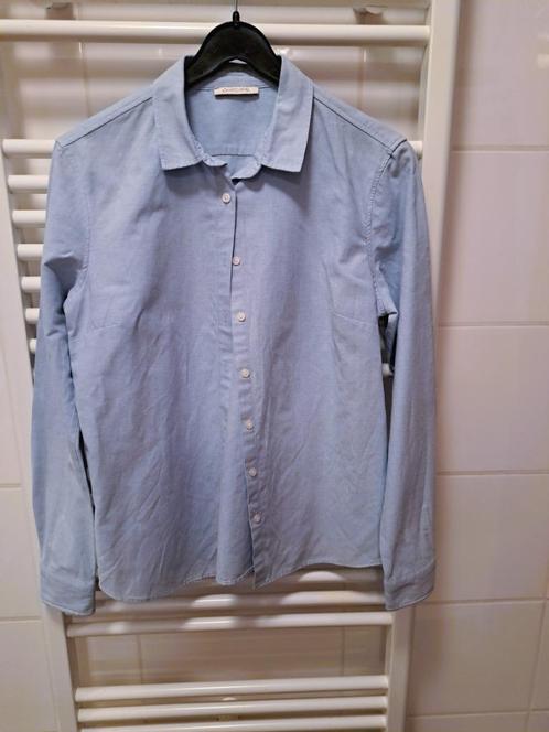 Pieces klassiek blauw overhemd - M, Kleding | Dames, Blouses en Tunieken, Zo goed als nieuw, Maat 38/40 (M), Blauw, Ophalen of Verzenden