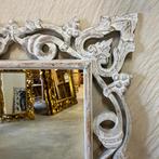 Barok Spiegel - houten lijst - wit - 100 x 70 cm-TTM Wonen, 100 tot 150 cm, Nieuw, Info@ttmwonen.nl, Rechthoekig