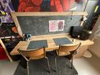 Steigerhouten Bureau met Krijtbord, Huis en Inrichting, Bureaus, Ophalen, Gebruikt, Bureau