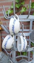 Oude franse kopjes, blauw roomwit, Ophalen of Verzenden