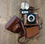 Oude Agfa Clack Camera met Flitser en Tas, Verzamelen, Verzenden