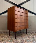 Deense Vintage Ladekast Retro Teak, 5 laden of meer, 100 tot 150 cm, Design mid century 60s jaren 60, 50 tot 100 cm