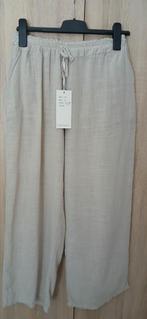 Nieuwe beige en donker blauwe wijde pijp broek een maat, Maat 38/40 (M), Beige, Nieuw, Ophalen of Verzenden