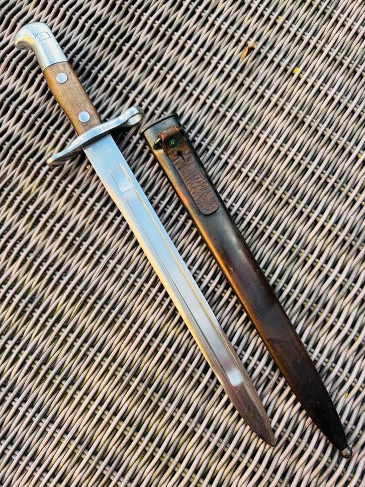 Zwitserse M1889 bajonet, Waffenfabrik Neuhausen, Verzamelen, Militaria | Algemeen, Landmacht, Mes of Dolk, Overige gebieden, Ophalen of Verzenden