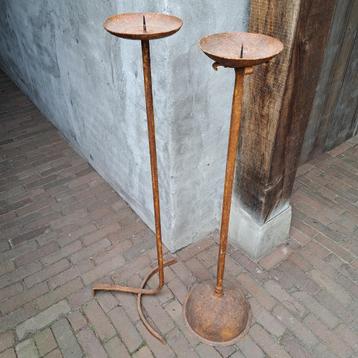 Set 2x metalen vloerkandelaar kandelaar roest *Etage3* beschikbaar voor biedingen