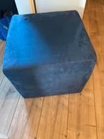 Blauwe Stoffen Poef 45x45x41h, Huis en Inrichting, Banken | Voetenbanken en Poefen, Ophalen, Gebruikt, Vierkant, Minder dan 50 cm