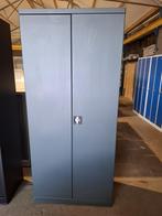 Hoge donkergrijze draaideurkast met 4 legborden, Ophalen, Gebruikt, Metalen draaideurkast, 50 tot 100 cm