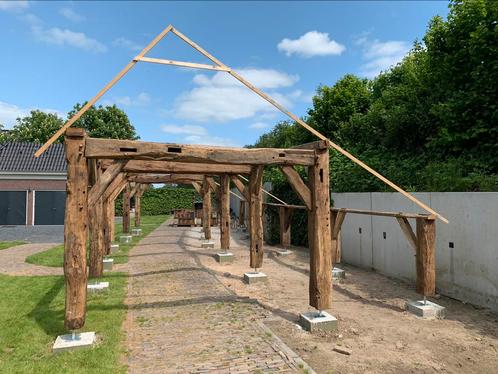 Eiken gebinten sets kapschuur schuur overkapping, Doe-het-zelf en Verbouw, Hout en Planken, Gebruikt, Eiken, Ophalen of Verzenden