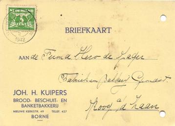 Joh. H. Kuipers, Borne - 07.1942 - briefkaart beschikbaar voor biedingen