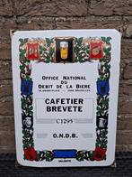 Origineel emaillebord brevet cafetier (emaillerie belge), Ophalen of Verzenden