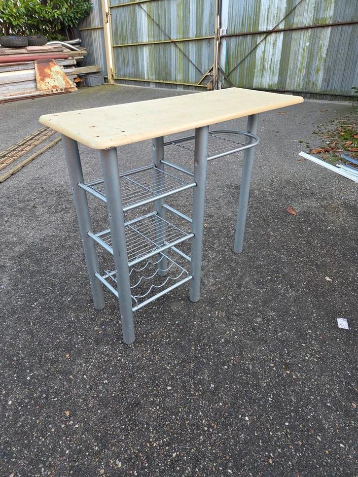 Bartafel met opbergruimte., Huis en Inrichting, Tafels | Statafels, Gebruikt, Ophalen