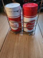 Coca-Cola Zout en Peper Strooiers met Houder, Ophalen of Verzenden, Gebruikt, Rvs of Chroom, Los bestek