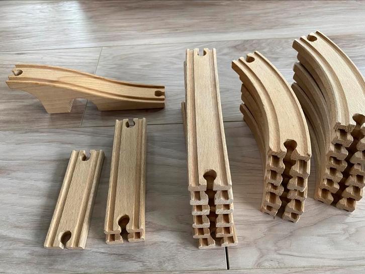 Houten treinbaan delen, Kinderen en Baby's, Speelgoed | Houten speelgoed, Rij- of Hobbelspeelgoed, Ophalen of Verzenden