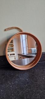 Bamboe spiegel, Huis en Inrichting, Woonaccessoires | Spiegels, Minder dan 50 cm, Rond, Ophalen of Verzenden, Zo goed als nieuw