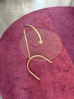 Glazen BIJZETTAFELTJE met licht goud kleurig frame, Huis en Inrichting, Tafels | Bijzettafels, Minder dan 55 cm, Gebruikt, Rond