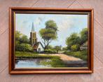 Mooi landschap schilderij, incl lijstje, Antiek en Kunst, Kunst | Schilderijen | Klassiek, Ophalen