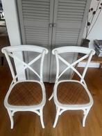 2 Rivièra Maison Eettafel Stoelen, Gebruikt, Twee, Wit, Ophalen of Verzenden