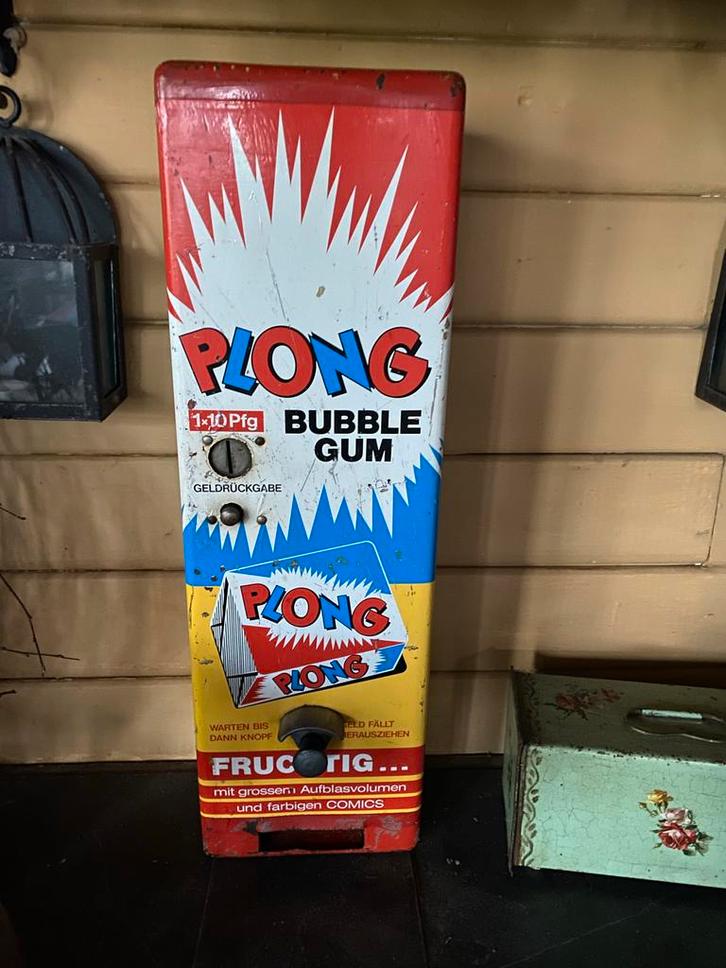 Originele Plong Bubblegum Automaat Jaren '60, Antiek en Kunst, Curiosa en Brocante, Ophalen of Verzenden