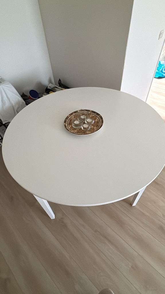 IKEA Näsinge ronde Eettafel - 120cm - Wit, Huis en Inrichting, Tafels | Eettafels, Zo goed als nieuw, 100 tot 150 cm, Vier personen