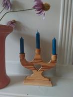 Zweedse handgemaakte kandelaar, Ophalen of Verzenden, Zo goed als nieuw, Hout, Kandelaar