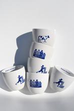 Blauw wit 6 kopjes mokjes Hollands Genoegen Dutch design, Overige materialen, N, N, Ophalen of Verzenden