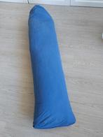 Zijslaapkussen/ Lichaamskussen inclusief blauwe sloop 40x145, Huis en Inrichting, Eenpersoons, Blauw, Ophalen of Verzenden, Zo goed als nieuw