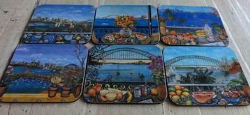 6 onderzetters met kurk, Sidney Australië, Jason Coasters beschikbaar voor biedingen