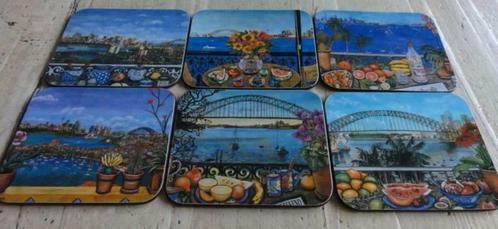 6 onderzetters met kurk, Sidney Australië, Jason Coasters, Antiek en Kunst, Curiosa en Brocante, Ophalen of Verzenden