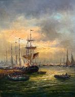 Zeer mooi groot maritiem schilderij. Peter Brouwer., Ophalen