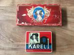 Karel I blikje en kistje., Verzamelen, Ophalen of Verzenden, Gebruikt, Tabaksdoos of Verpakking