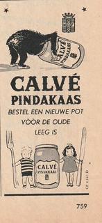 Retro reclame 1951 Calvé pindakaas bestel een nieuwe pot, Verzamelen, Retro, Verzenden, Overige typen