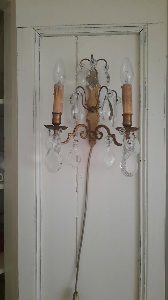 Set appliques wandlampjes met pegels 24A (nuzzelspul), Huis en Inrichting, Lampen | Wandlampen, Gebruikt, Ophalen of Verzenden