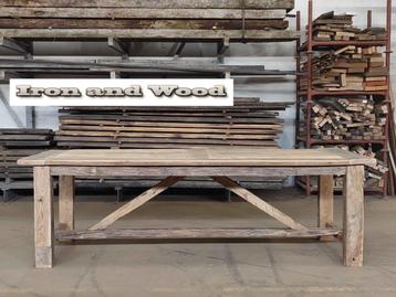 Oud eiken maatwerk bureau tafel - geborsteld barnwood beschikbaar voor biedingen
