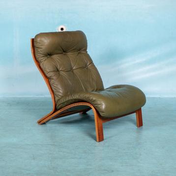 Space age leren fauteuil seventies l vintage lounge chair beschikbaar voor biedingen