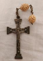 Antiek kruis kruisje tbv rozenkrans, Sieraad, Gebruikt, Ophalen of Verzenden