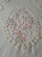 Vintage witte Chenille bed sprei jaren 70, Ophalen of Verzenden