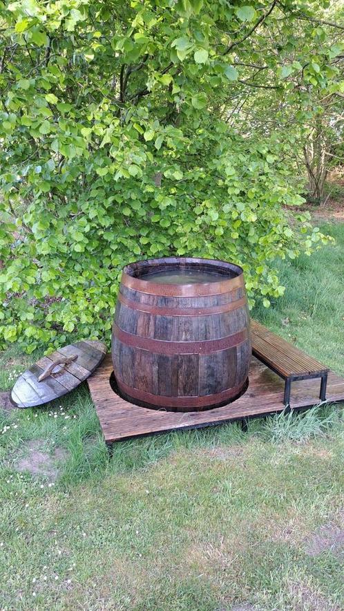 Regenton , IJsbad 75cm diameter , wijnvat wijnton, Tuin en Terras, Regentonnen, Zo goed als nieuw, Hout, 150 liter of meer, Ophalen