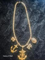 Gouden Koningsketting met Bedels - 14/18 Karaat, Sieraden, Tassen en Uiterlijk, Kettingen, Met hanger, Ophalen of Verzenden, Zo goed als nieuw