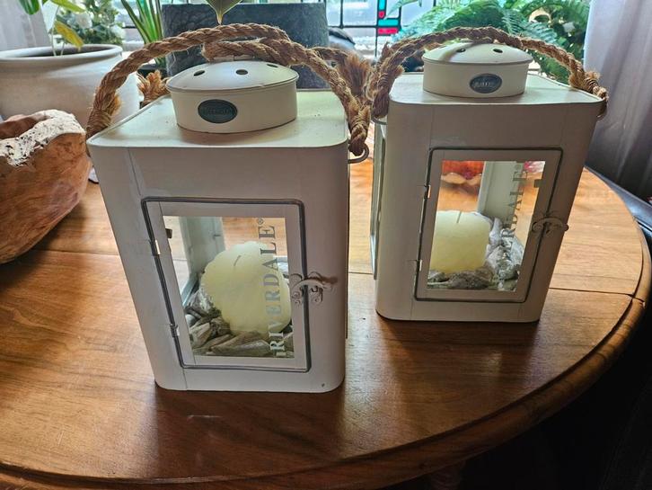 Riverdale Lantaarns - Set van 2, Huis en Inrichting, Woonaccessoires | Kandelaars en Kaarsen, Minder dan 25 cm, Ophalen