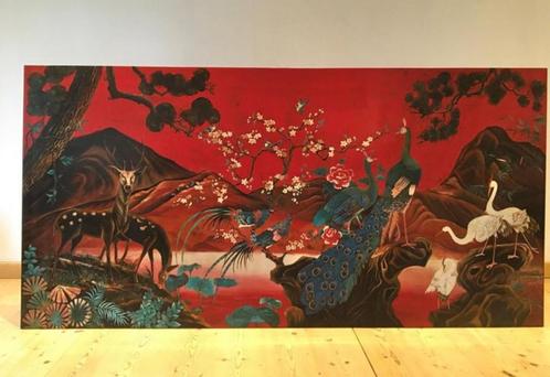 XXL Vintage Aziatisch Wandpaneel Art-Work, Antiek en Kunst, Kunst | Overige Kunst, Ophalen