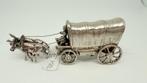 Hollands zilveren miniatuur van een huifkar met ossen., Antiek en Kunst, Ophalen of Verzenden, Zilver