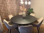 Zwarte ronde eettafel 150 cm!, Ophalen, Vijf personen of meer, Rond, 100 tot 150 cm