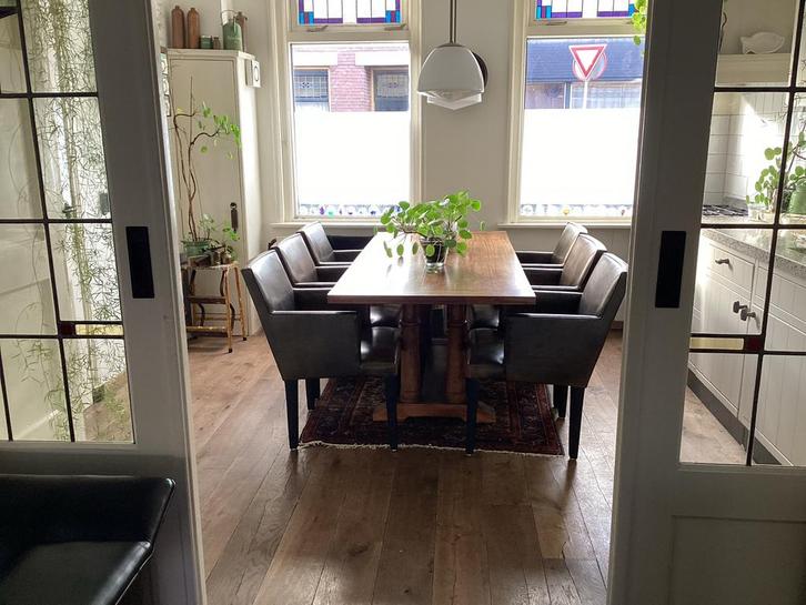 6 Schapenleren Eetkamerstoelen - Bart van Bekhoven Artistiek, Huis en Inrichting, Stoelen, Gebruikt, Vijf, Zes of meer stoelen