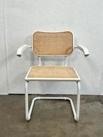 Vintage Cesca stoel, eetkamerstoel, wit, met leuningen, Gebruikt, Wit, Ophalen of Verzenden, Onbekend