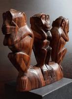 Art deco Curiosa houten Apen Horen-Zien en Zwijgen, Antiek en Kunst, Ophalen of Verzenden
