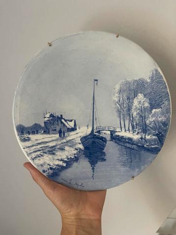 Wandbord naar Louis Apol Winterlandschap Blauw beschikbaar voor biedingen